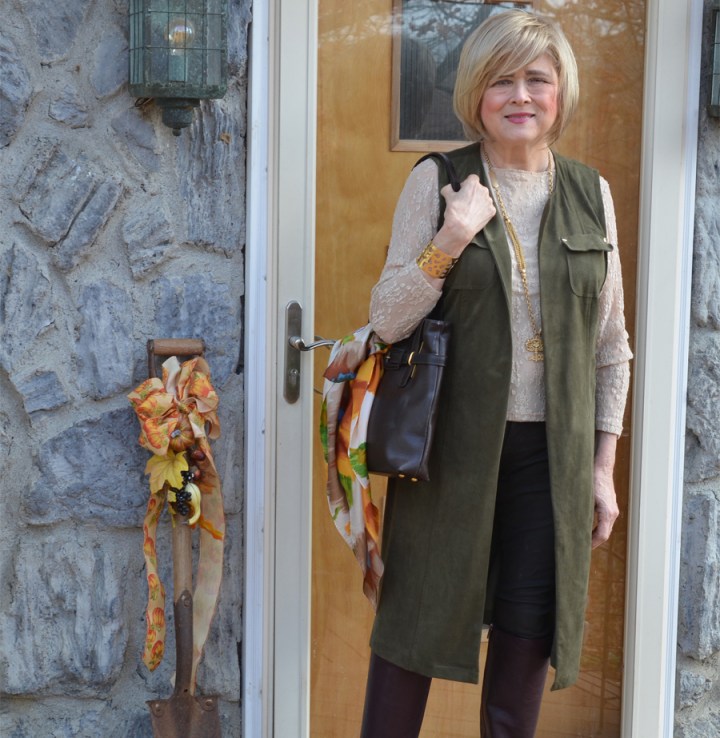 Green, Lace, Brown Leather, and a Vintage Silk Scarf for Abigale&nbsp;Rose